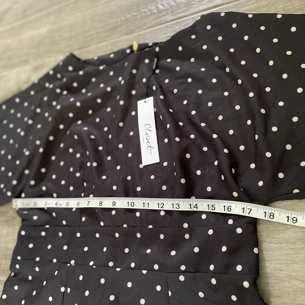 NWT Closet London Polka Dot Kimono Sleeve Midi Dress - Picture 4 of 7